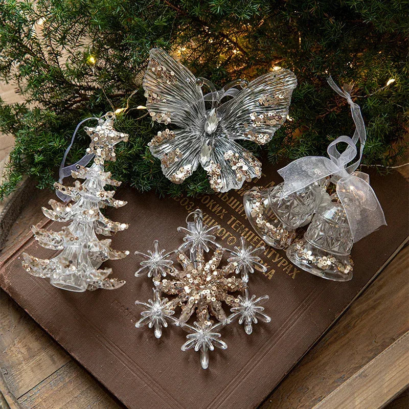 Christmas Decorations Sequins Acrylic Transparent Pendant - Viexta
