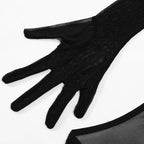 sheer-mesh-sleeve-gloves-lingerie-four-piece-set - Viexta