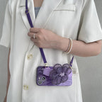 Purple Lace Floral Wristband iPhone Case - Viexta