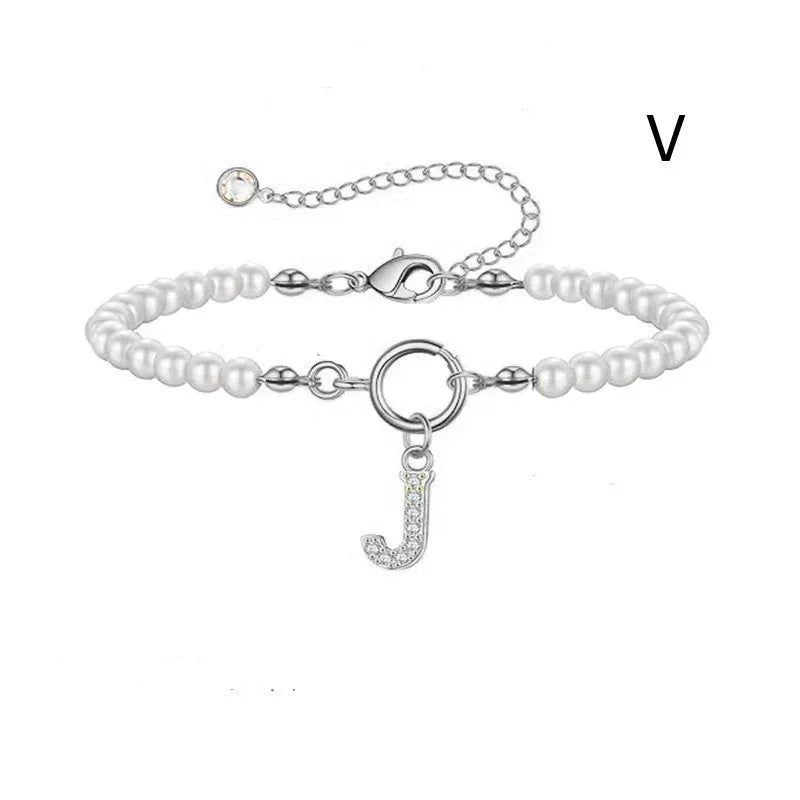 6mm Pearl Bracelet Buckle Letter - Viexta