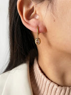 Emerald Zircon Oval Huggies - Viexta