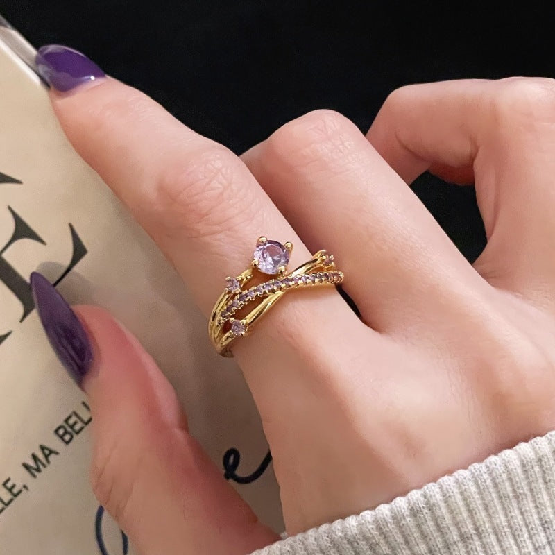 Nine Purple Colored Ring