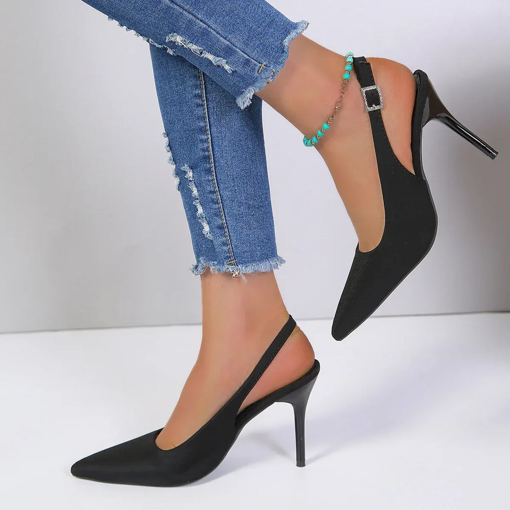 Buckle Stiletto High Heels - Viexta