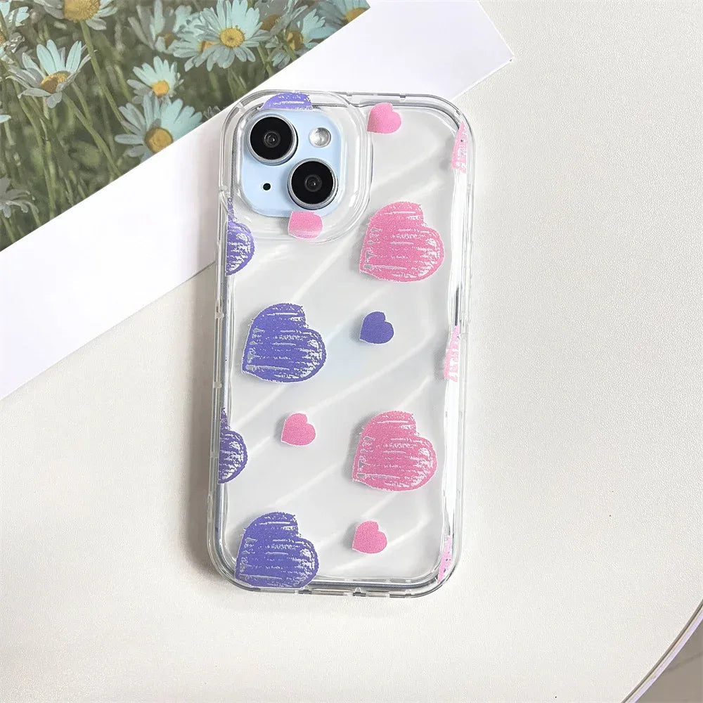 blue-heart-transparent-iphone-case - Viexta