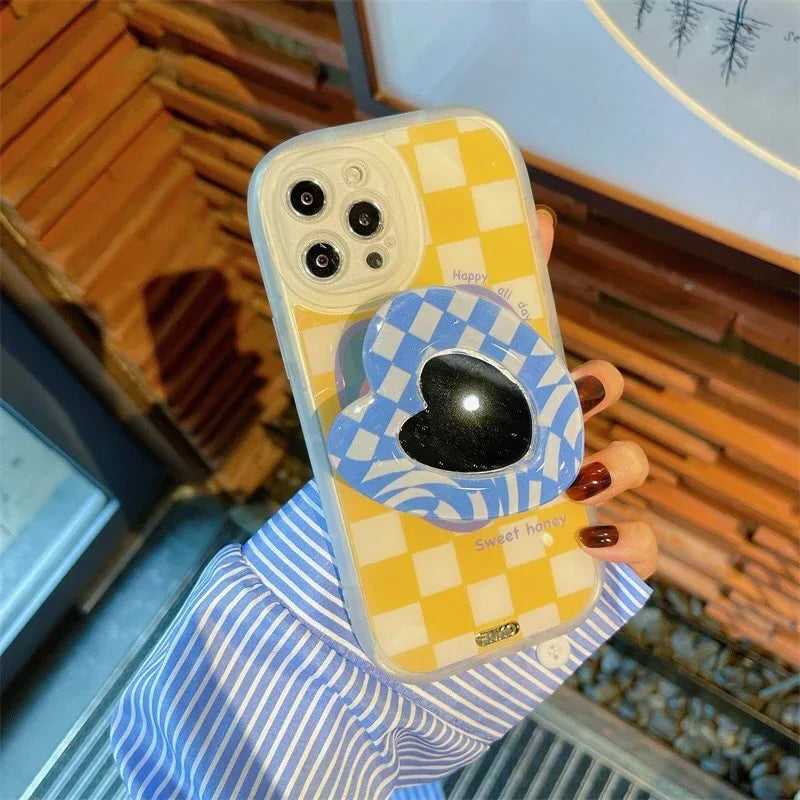 New Laser Lattice Mirror Bracket iPhone Case - Viexta