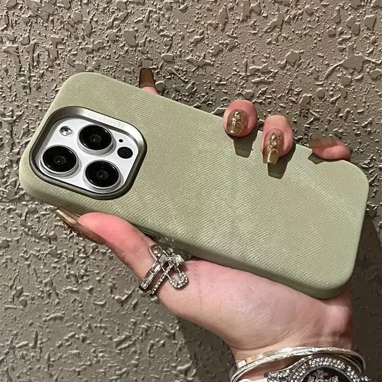 Magnetic Leather Drop-resistant Flannel iPhone Case - Viexta
