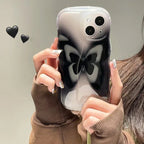 Niche Dizzy Dye Black Butterfly iPhone Case - Viexta
