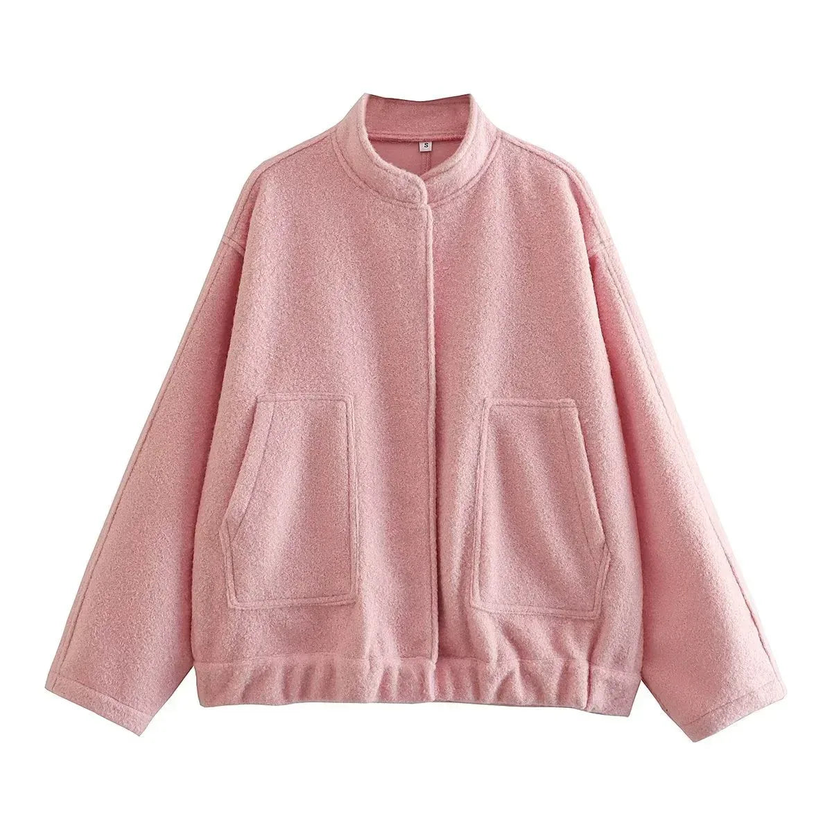 Loose Casual Street Stand Collar Pilot Buckle Jacket - Viexta