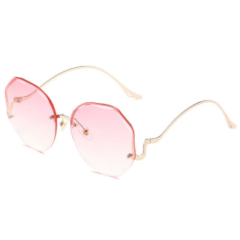 Irregular Rimless Edge Sunglasses