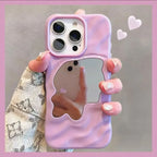 Electroplated Ripple Mirror Makeup Mirror iPhone case - Viexta