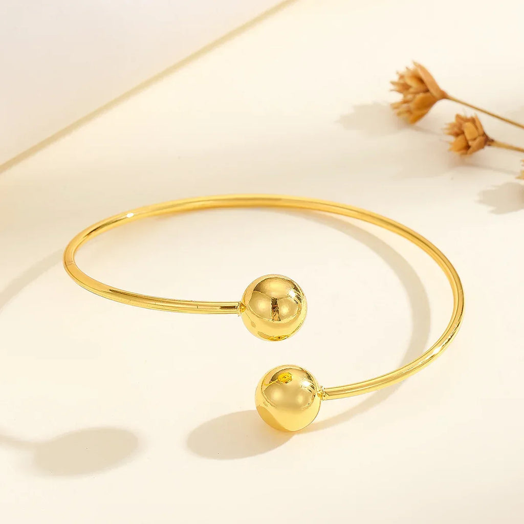 18k Gold Double Headed Bead Bracelet - Viexta