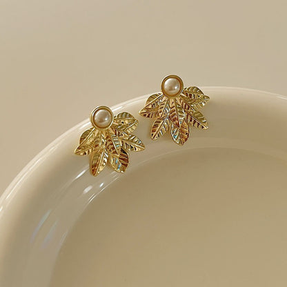 Retro Hong Kong Golden Versatile Earrings