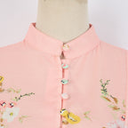 Collar Single-breasted Lantern Sleeve Dress