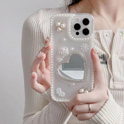 Raw Pearl Heart Shape iPhone Case