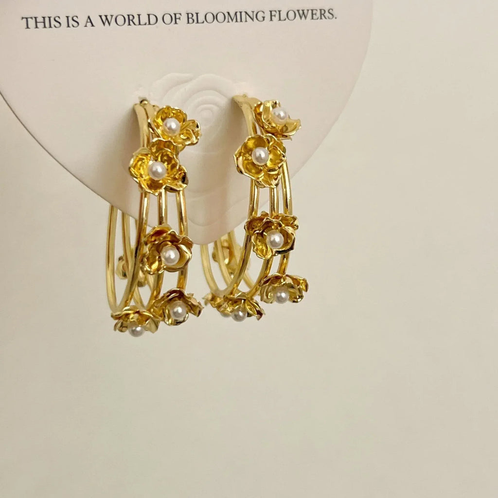 Retro Hong Kong Golden Versatile Earrings - Viexta