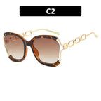 Big Square Rim Chain Sunglasses - Viexta