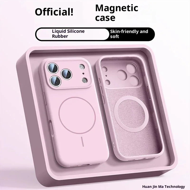 Fine Circle Magnetic iPhone Case Liquid Silicone - Viexta