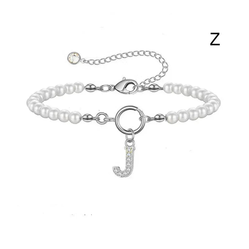 6mm Pearl Bracelet Buckle Letter - Viexta