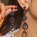 Rhinestone Long Earrings - Viexta