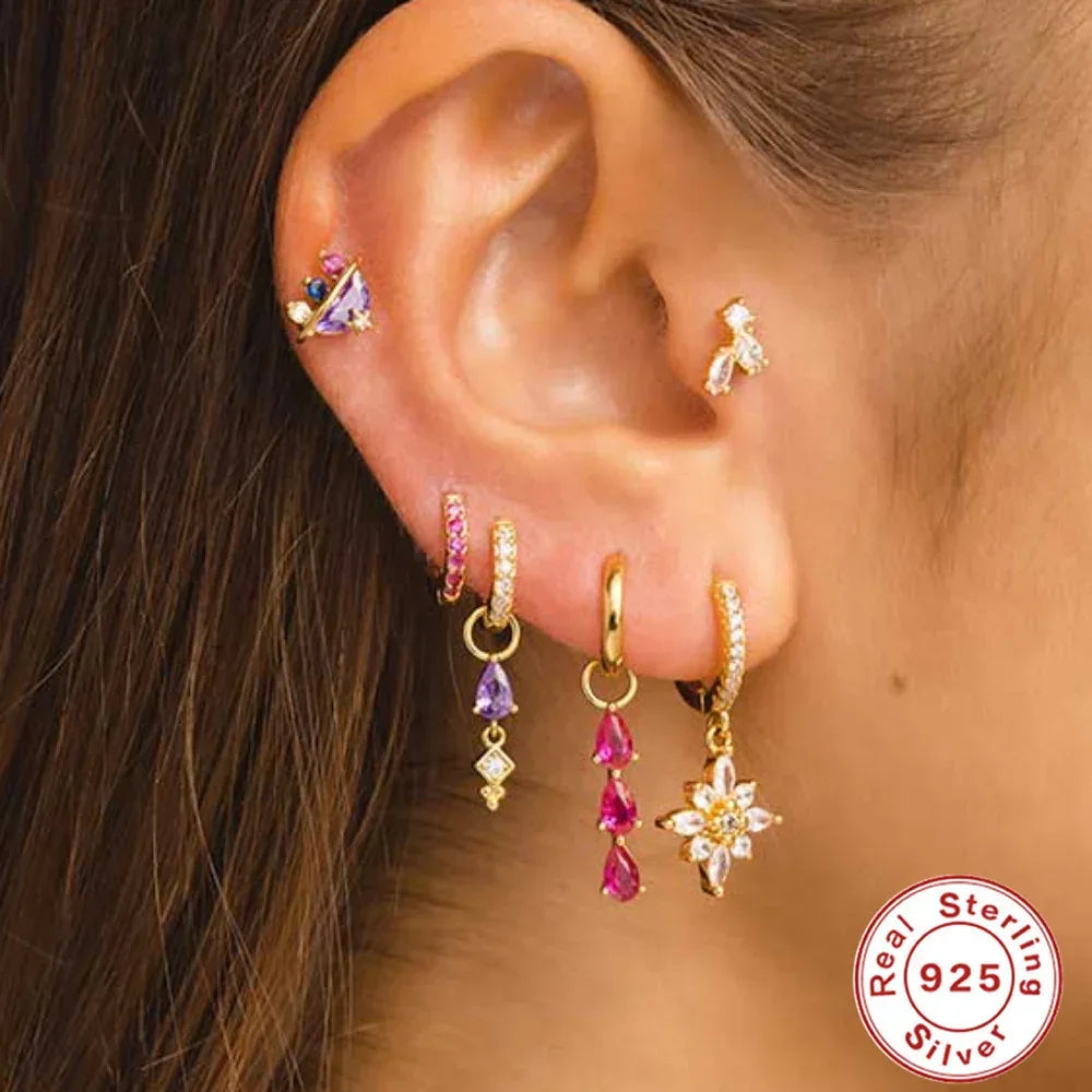 s925-sterling-silver-horse-eye-stud-earrings - Viexta