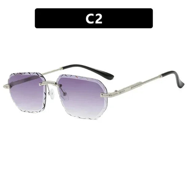 Frameless Trimming Square Sunglasses - Viexta