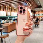 Electroplated Hollow Heart Wrist iPhone Case - Viexta
