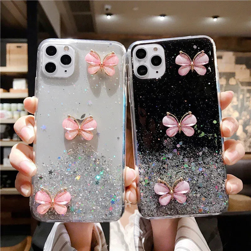 butterfly-glitter-starry-sky-iphone-case - Viexta