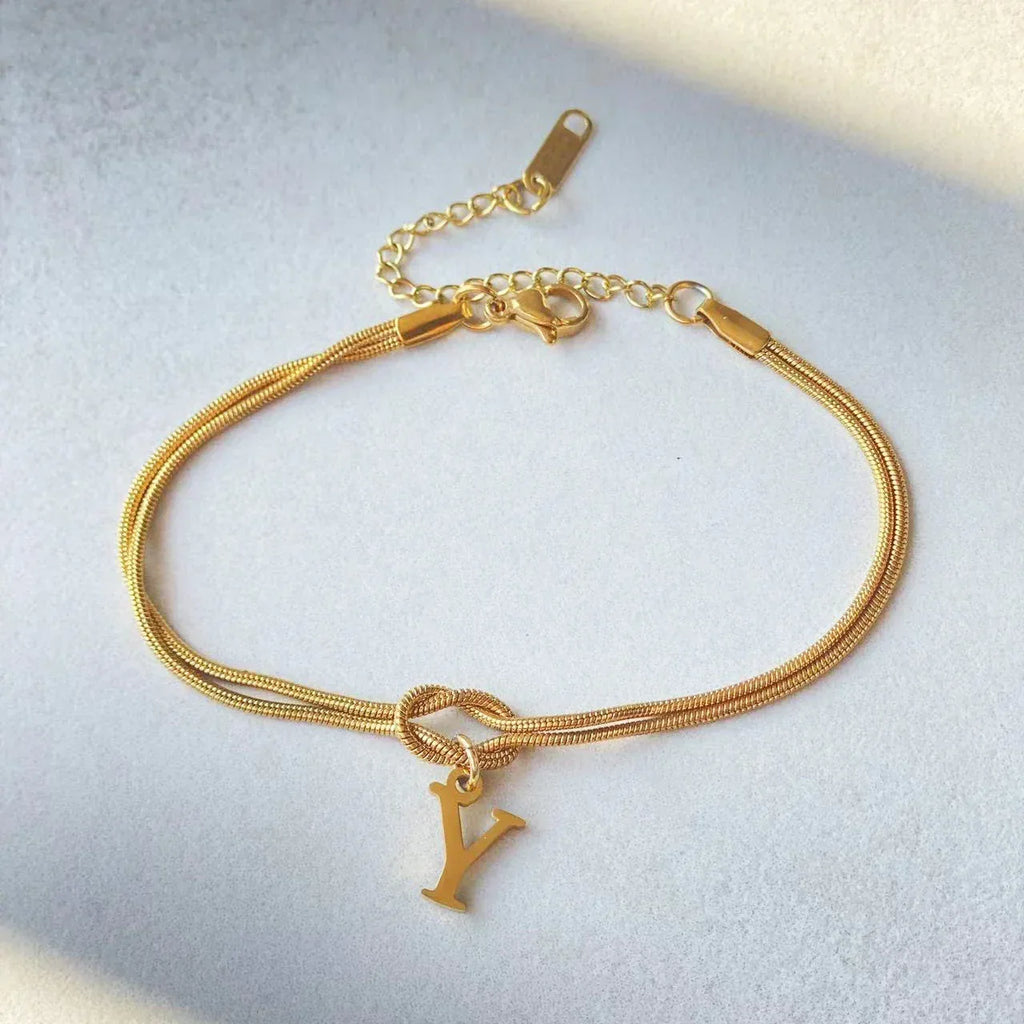 stainless-steel-26-letter-pendant-bracelet - Viexta