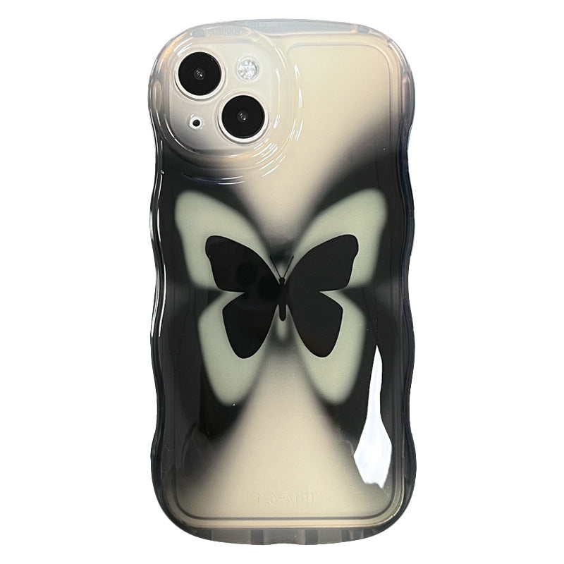 Niche Dizzy Dye Black Butterfly iPhone Case