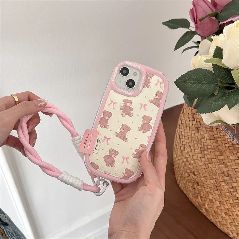 Bow Bear Lanyard iPhone Case - Viexta