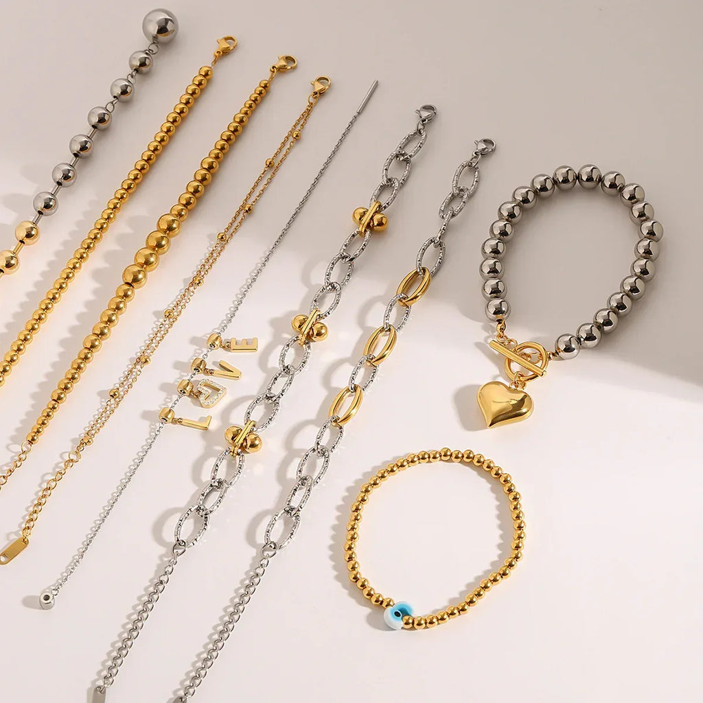 Stainless Steel Beaded Bracelet - Viexta