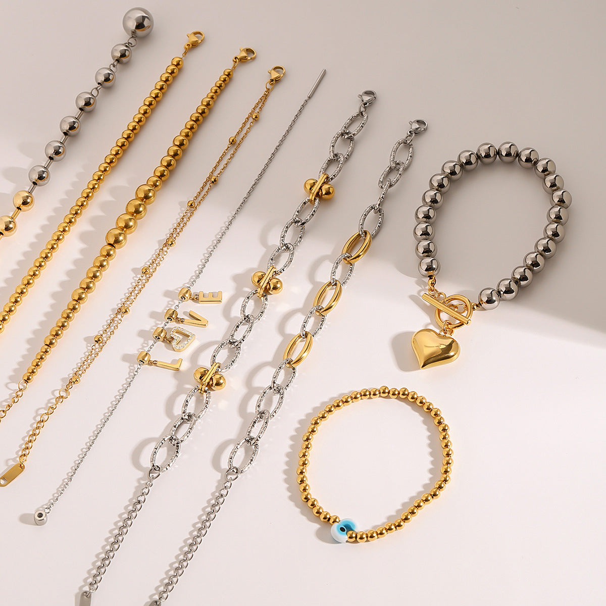 Stainless Steel Beaded Bracelet