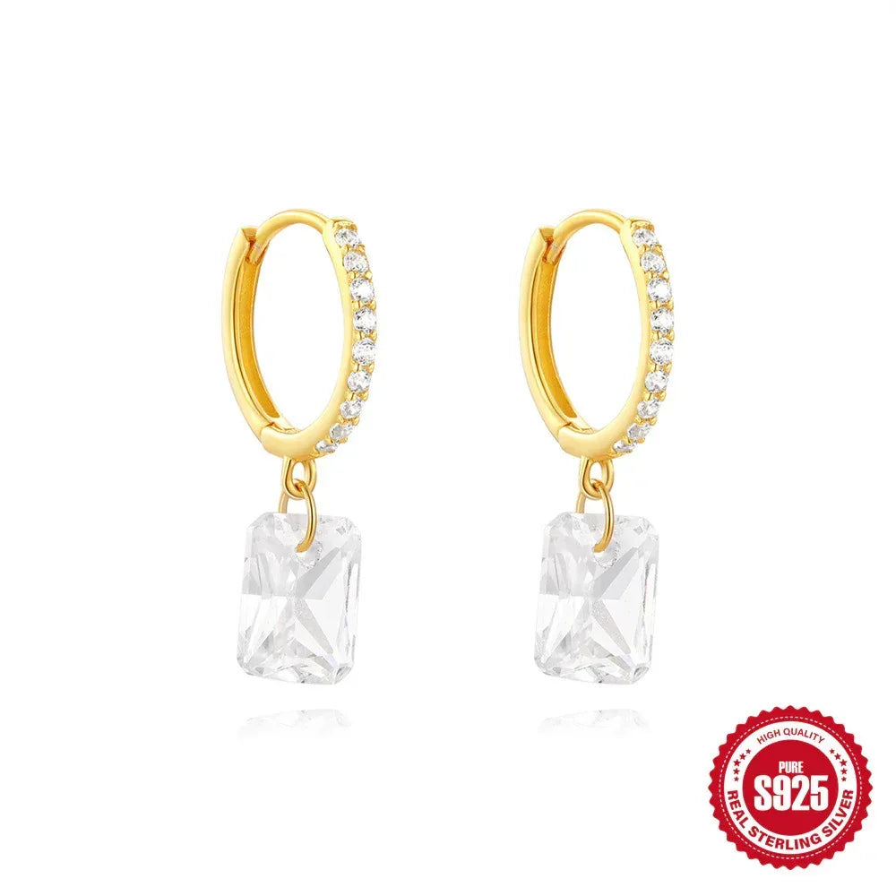 s925-sterling-silver-classic-diamond-eardrop-earring - Viexta