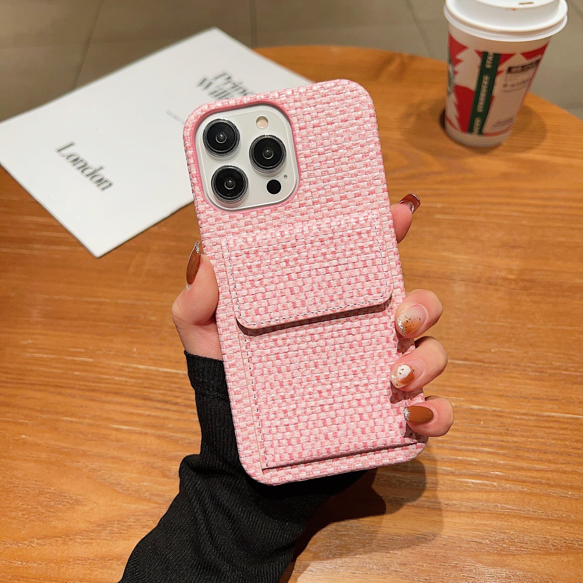 Woven Card Leather iPhone Case - Viexta