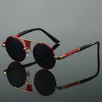 Men's Double Beam Round Frame Sunglasses - Viexta
