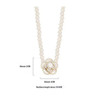 Gold Plated French Royal Style Pearl Flower Necklace - Viexta