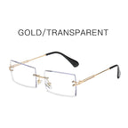 Fashion Frameless Trimmed Square Gradient Sunglasses