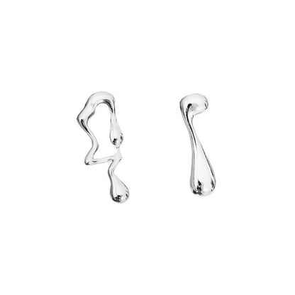 S925 Asymmetric Lava Earrings