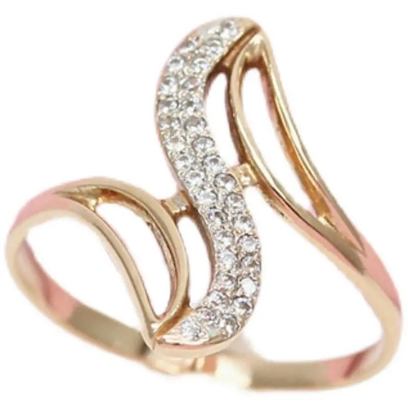 Purple Gold Rhinestone Ring