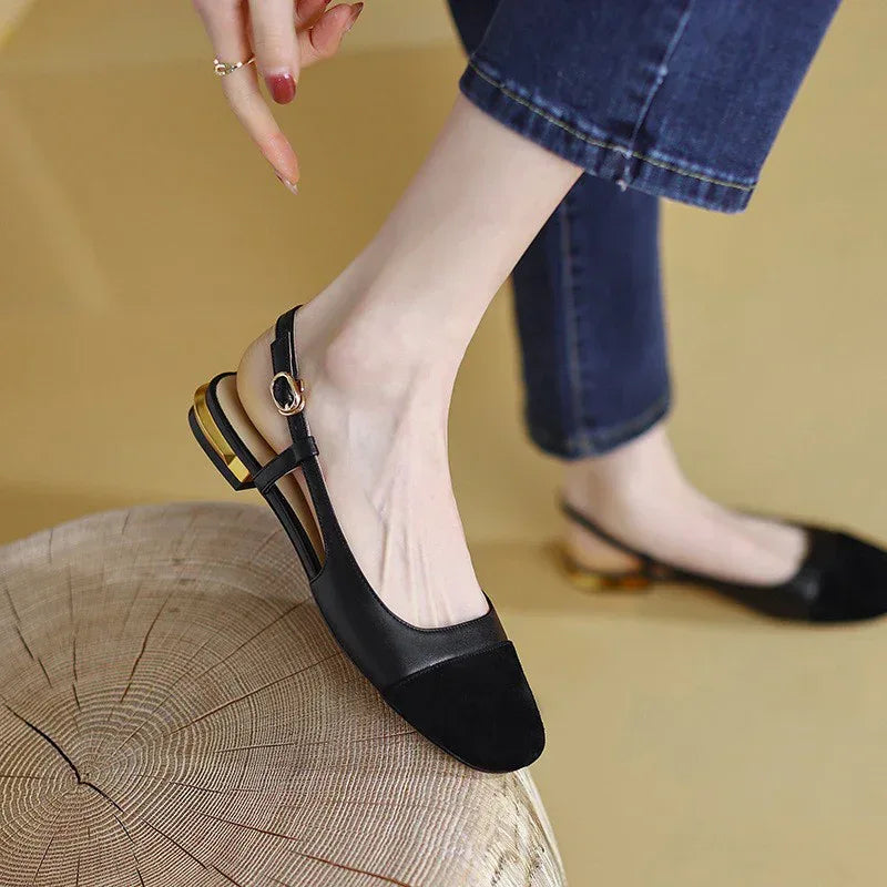 Women's One-strap Color Flat - Viexta