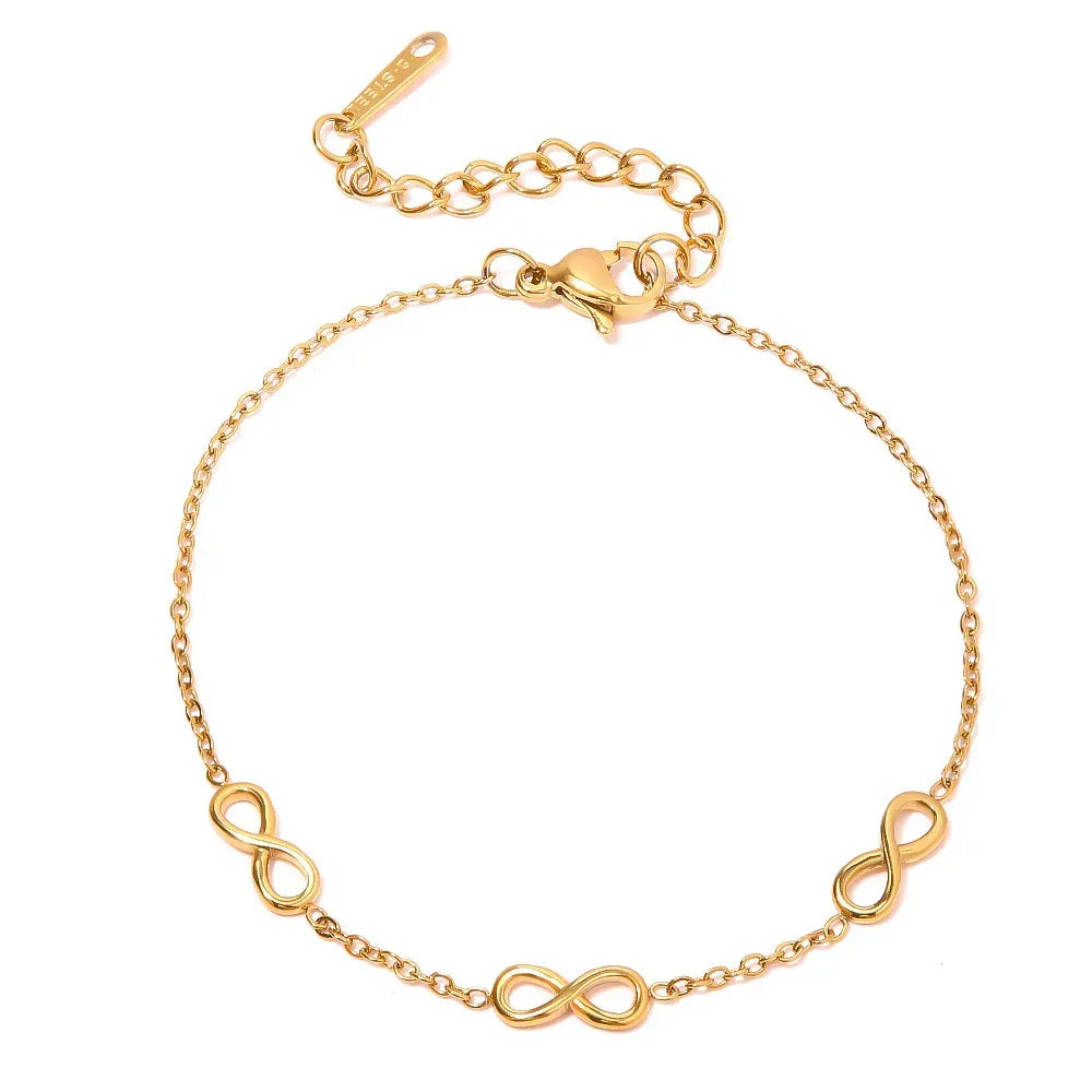 18K Gold Plated Infinite Stainless Steel Bracelet - Viexta