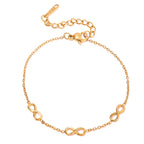 18K Gold Plated Infinite Stainless Steel Bracelet