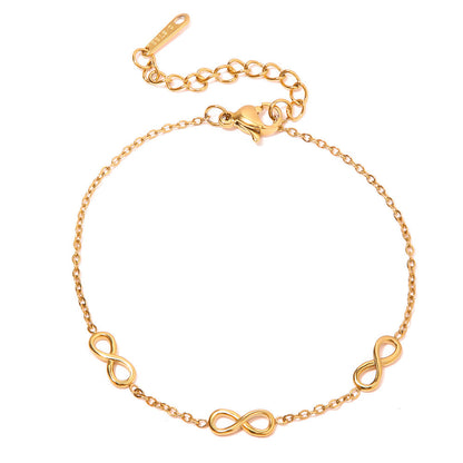 18K Gold Plated Infinite Stainless Steel Bracelet