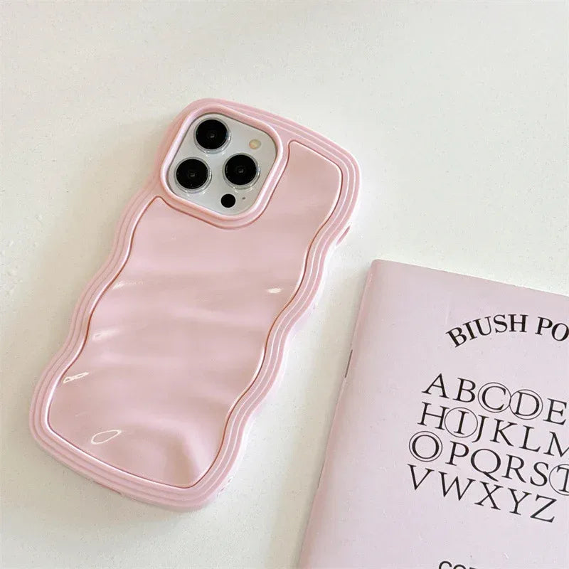 Big Wave Cream Pleated Drop-resistant iPhone Case - Viexta