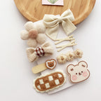 Korean Milk Tea Color Plush Hairpin