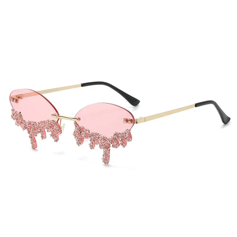Cross-border Tears Diamond Studded Sunglasses - Viexta
