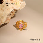 Stainless Steel Zircon Ring For Women