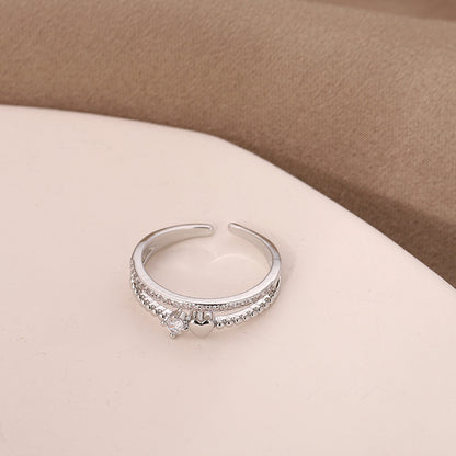 Heart-shaped Layered Ring