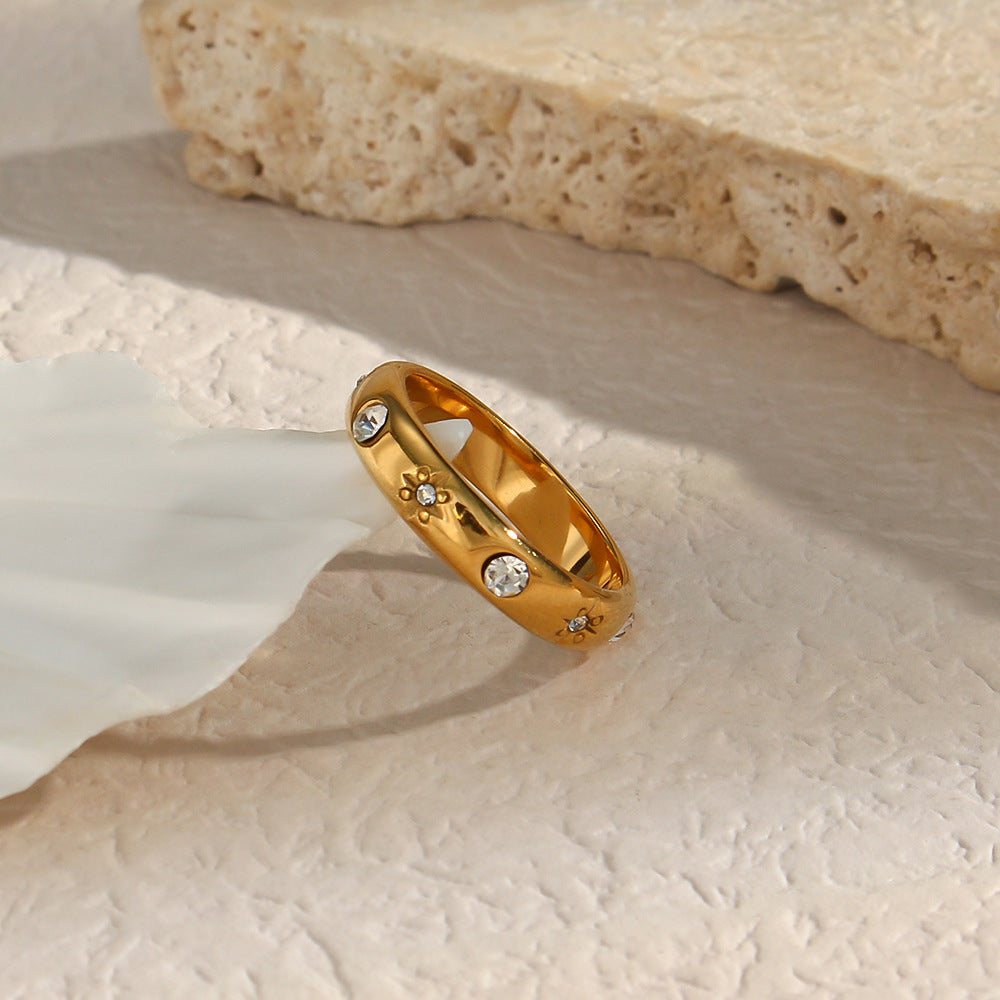 18k Luxury Temperament Flower Ring