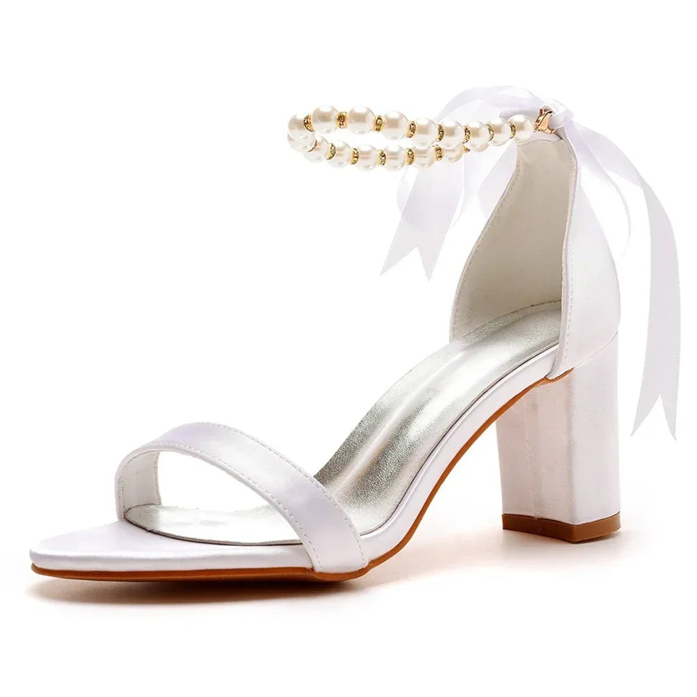 Mouth Strap Square Heel Sandals - Viexta